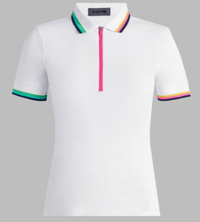 G/FORE APPAREL TECH PIQUÉ QUARTER ZIP SHORT SLEEVE POLO (Multiple Colors)