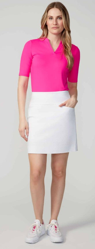 Swing Control Solid Textured Techno Jacquard Vented Golf Skort 18" (Multiple Colors)