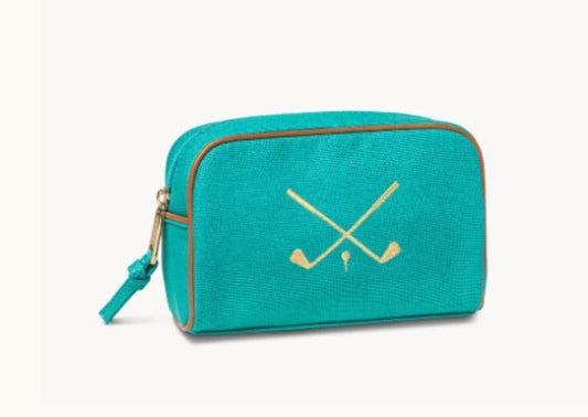 Spartina Teal Travel Pouch Crossed Golf Clubs
