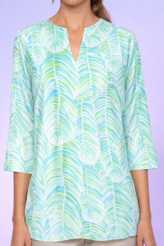 Katherine Way Boca Tiki Bar Tunic in Green Palms