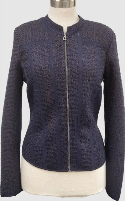 EPC Style Couture Tina Boucle Crop Navy Jacket without Lapel