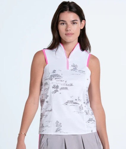 Lucky in Love Toile Du Jour Sleeveless Tank