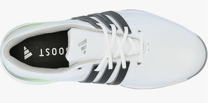 Adidas Tour360 24 Shoe in White/Green Spark/Core Black