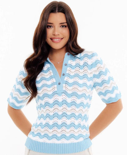 GG Blue OCEAN BREEZE Twiggy Knit Sweater