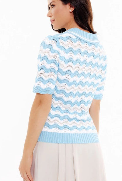 GG Blue OCEAN BREEZE Twiggy Knit Sweater