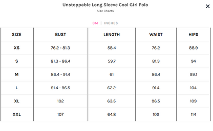 Golftini Unstoppable Cool Girl Mock Polo Long Sleeve