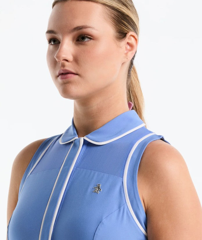 Original Penguin VERONICA SLEEVELESS DRESS W MESH BACK AND HEM (Multiple Colors)