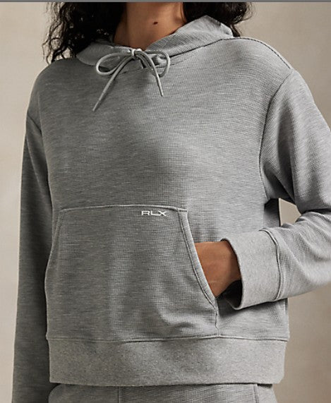 Ralph Lauren RLX TECH WAFFLE KNIT HOODED SWEATSHIRT W/ KANGAROO POCKET (Multiple Colors)