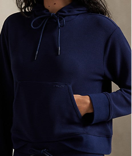 Ralph Lauren RLX TECH WAFFLE KNIT HOODED SWEATSHIRT W/ KANGAROO POCKET (Multiple Colors)