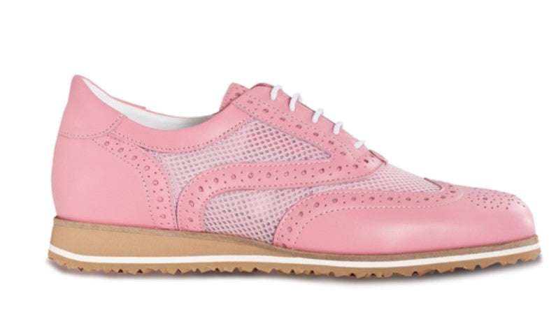 Walter Genuin Brogue Net Golf Shoe in Pink