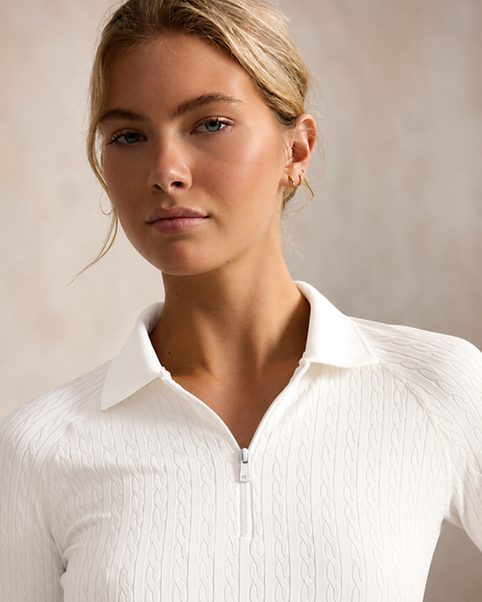 Ralph Lauren RLX LONG-SLEEVE ACTIVE CABLE KNIT COLLARED 1/4 ZIP PULLOVER (Multiple Colors)