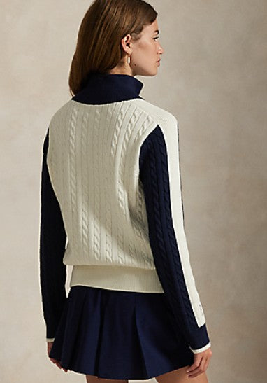 Ralph Lauren RLX LONG-SLEEVE WOOL BLEND CABLE KNIT 1/2 ZIP SWEATER (DUAL BRANDED)