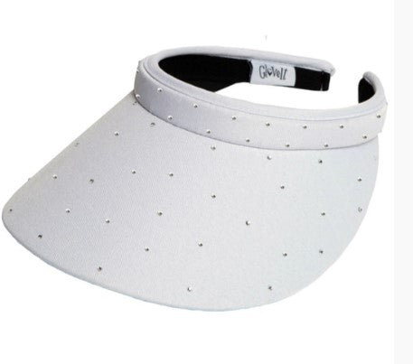 GloveIt White Bling Coil Visor