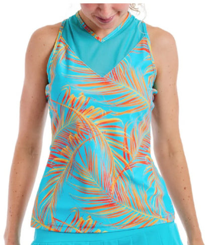 Tzu Tzu Winnie Cabana Girl Sleeveless Racerback Top