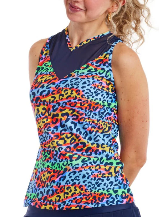 Tzu Tzu Winnie Party Cat Sleeveless Racerback Top