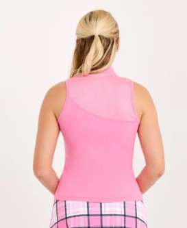 Sofibella Floral Lux Sleeveless Modified Racer Back Polo