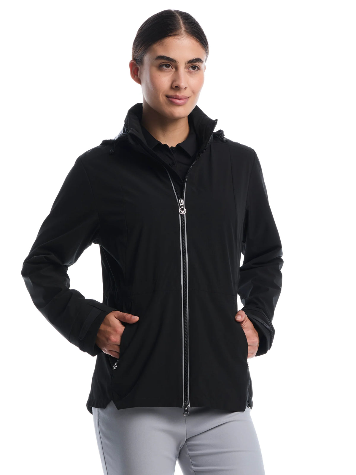 Callaway Apparel Wind/Water Resistant Golf Jacket w Packable Hood (Multiple Colors)