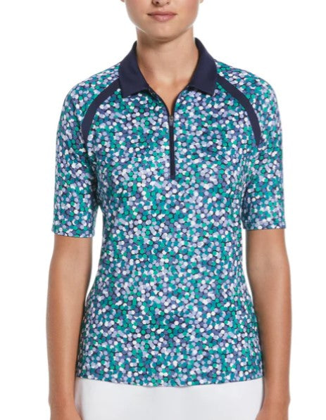 Callaway Apparel Hexagon Confetti Print Half Sleeve Golf Shirt