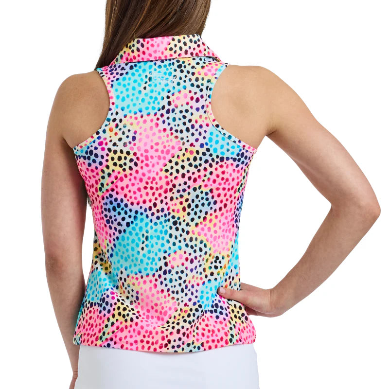 TZU TZU POLKA SPOTS ALLIE SLEEVELESS MODIFIED RACERBACK TOP