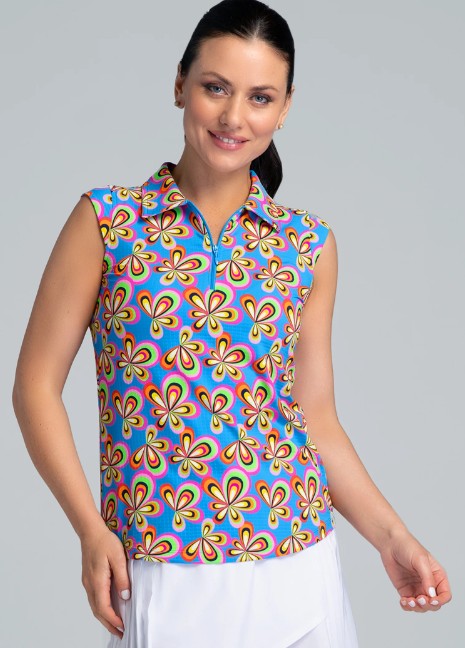 IBKUL Arya Print Sleeveless Polo