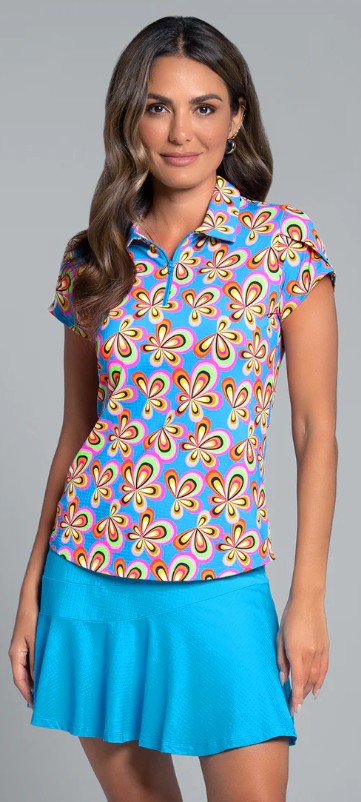 IBKUL Arya Print Tulip Sleeve Polo (Multiple Colors)