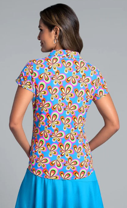 IBKUL Arya Print Tulip Sleeve Polo (Multiple Colors)