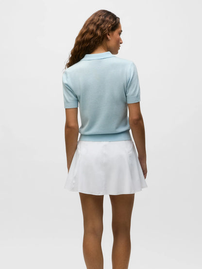 GREYSON Bardot Cashmere Short Sleeve Polo Sweater