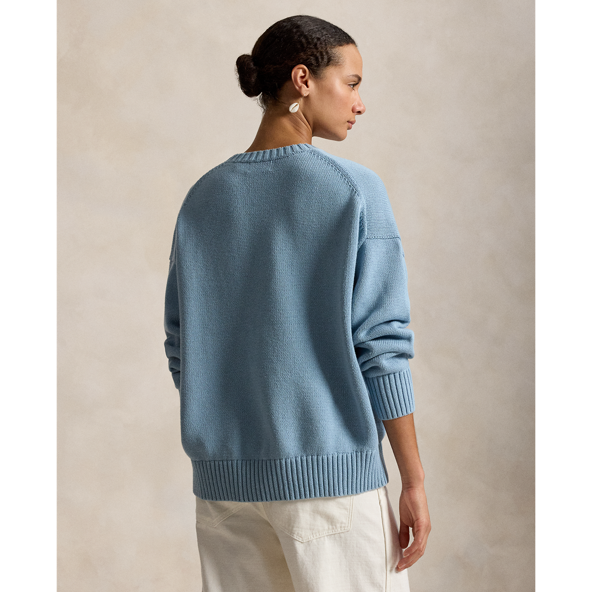 Ralph Lauren RLX LONG-SLEEVE COTTON NOVELTY BEAR CREWNECK SWEATER