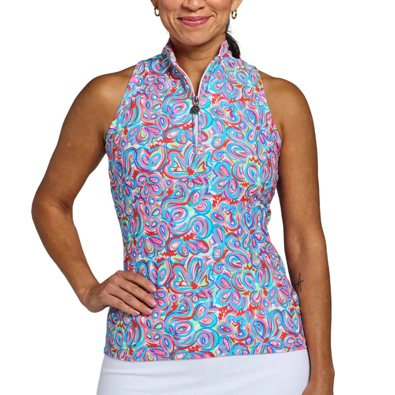 Tzu Tzu  BELLA Sleeveless Racerback Top - Glow Up