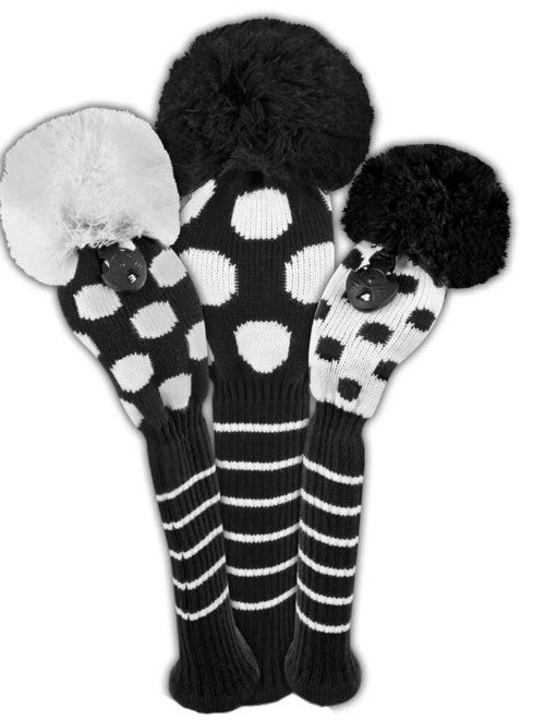 Just4Golf Dot Headcovers- Black & White