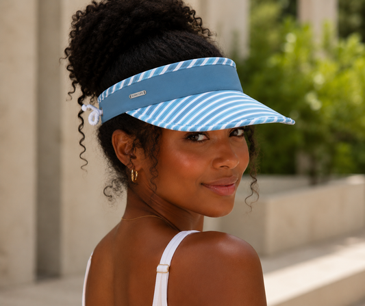 Sun N Sand Adjustable Coil Visor Striped (Multiple Colors)