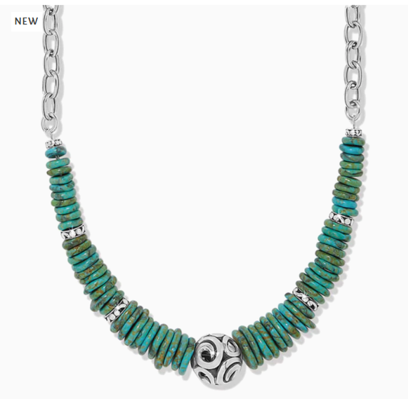 Brighton Contempo Sonora Verde Blue Disc Necklace
