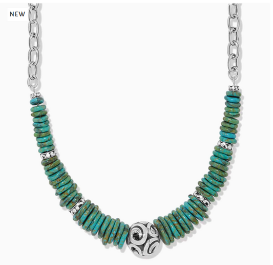 Brighton Contempo Sonora Verde Blue Disc Necklace