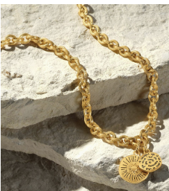Brighton Token Lavish Link Round Charm Necklace