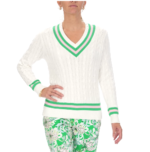 LILLY PULITZER Brockton Cotton Sweater in Kitts Green