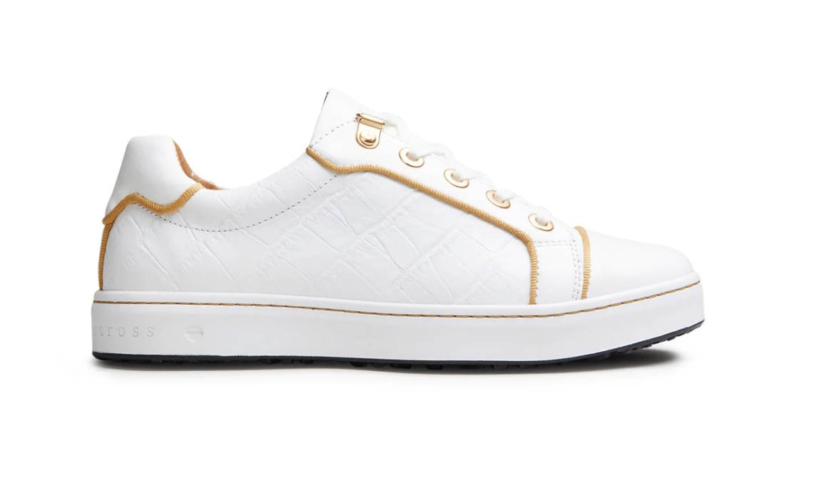 Royal Albartross Buckingham Shoe in White/Gold