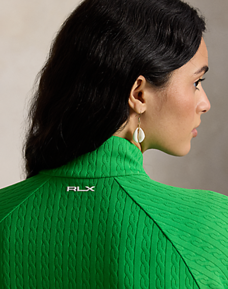 Ralph Lauren RLX LONG-SLEEVE ACTIVE CABLE KNIT FULL-ZIP MOCK NECK PULLOVER (Multiple Colors) (Copy)