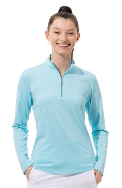 SanSoleil SunGlow Long Sleeve Zip Mock (Multiple Colors)