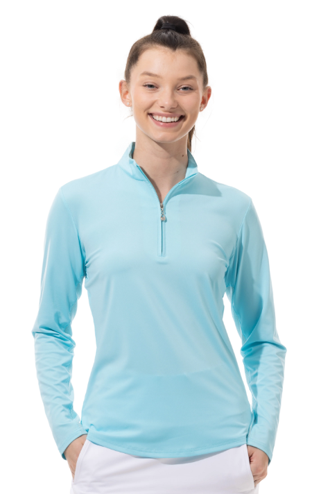 SanSoleil SunGlow Long Sleeve Zip Mock (Multiple Colors)