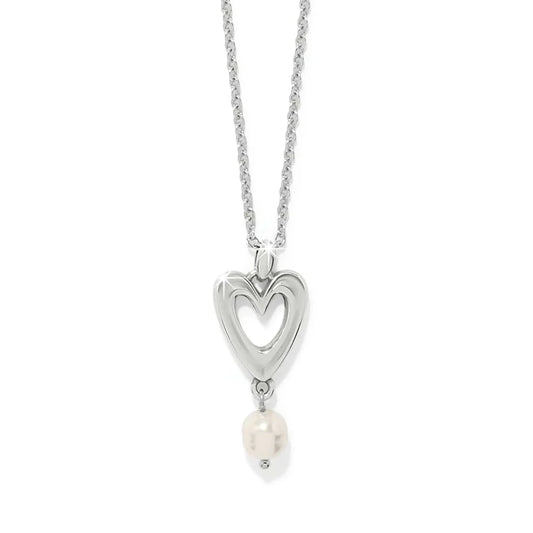 Brighton Cascade Open Heart Pearl Petite Necklace