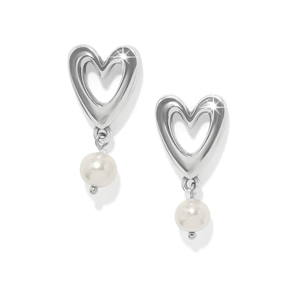 Brighton Cascade Open Heart Pearl Post Drop Earrings