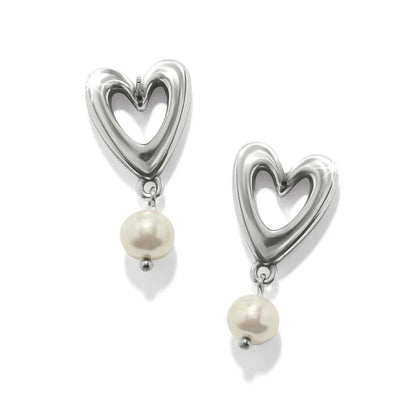 Brighton Cascade Open Heart Pearl Post Drop Earrings