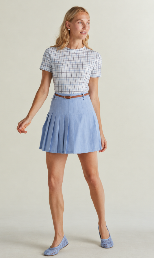 A. Putnam Drift Skort 15" or 17" in Charleston Blue