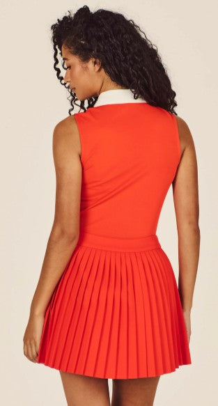 Malbon CLAUDIA SLEEVELESS POLO in GRENADINE RED