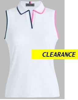 G/FORE APPAREL JOHNNY COLLAR RIBBED TECH SLEEVELESS POLO