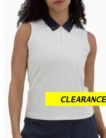 FORAY Sleeveless Studded Collar Polo