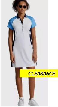 Ralph Lauren RLX Color-Blocked Stretch Short Sleeve Dress