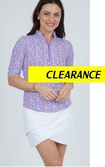 IBKUL Leslie Print Ruched Elbow Length Sleeve Top