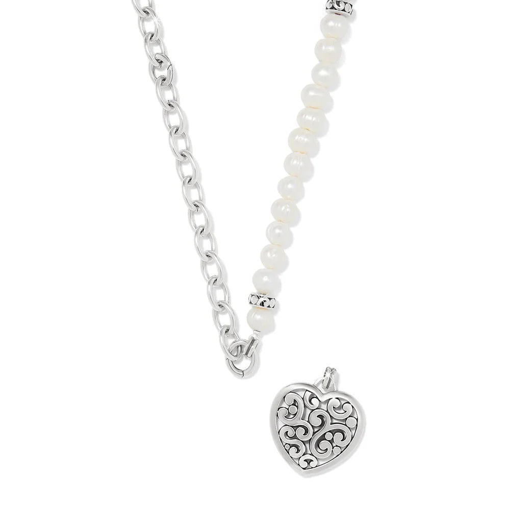Brighton Contempo Heart Pearl Charm Necklace