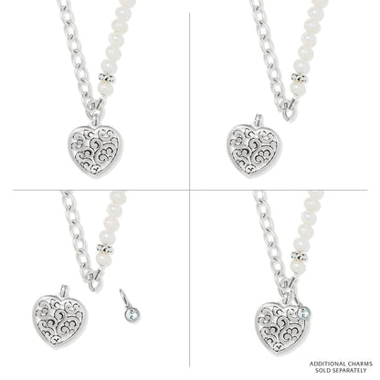 Brighton Contempo Heart Pearl Charm Necklace